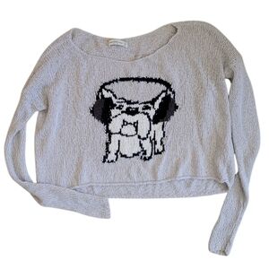 ABERCROMBIE & FITCH Knit Cropped Bulldog Sweater XS/S